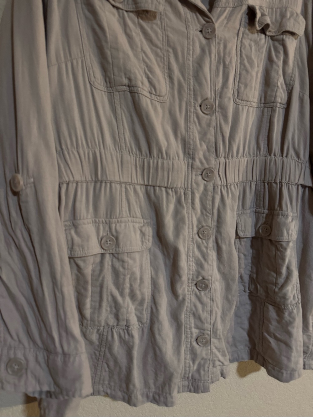 torrid Beige Utility Button-Front Jacket - Picture 2 of 5